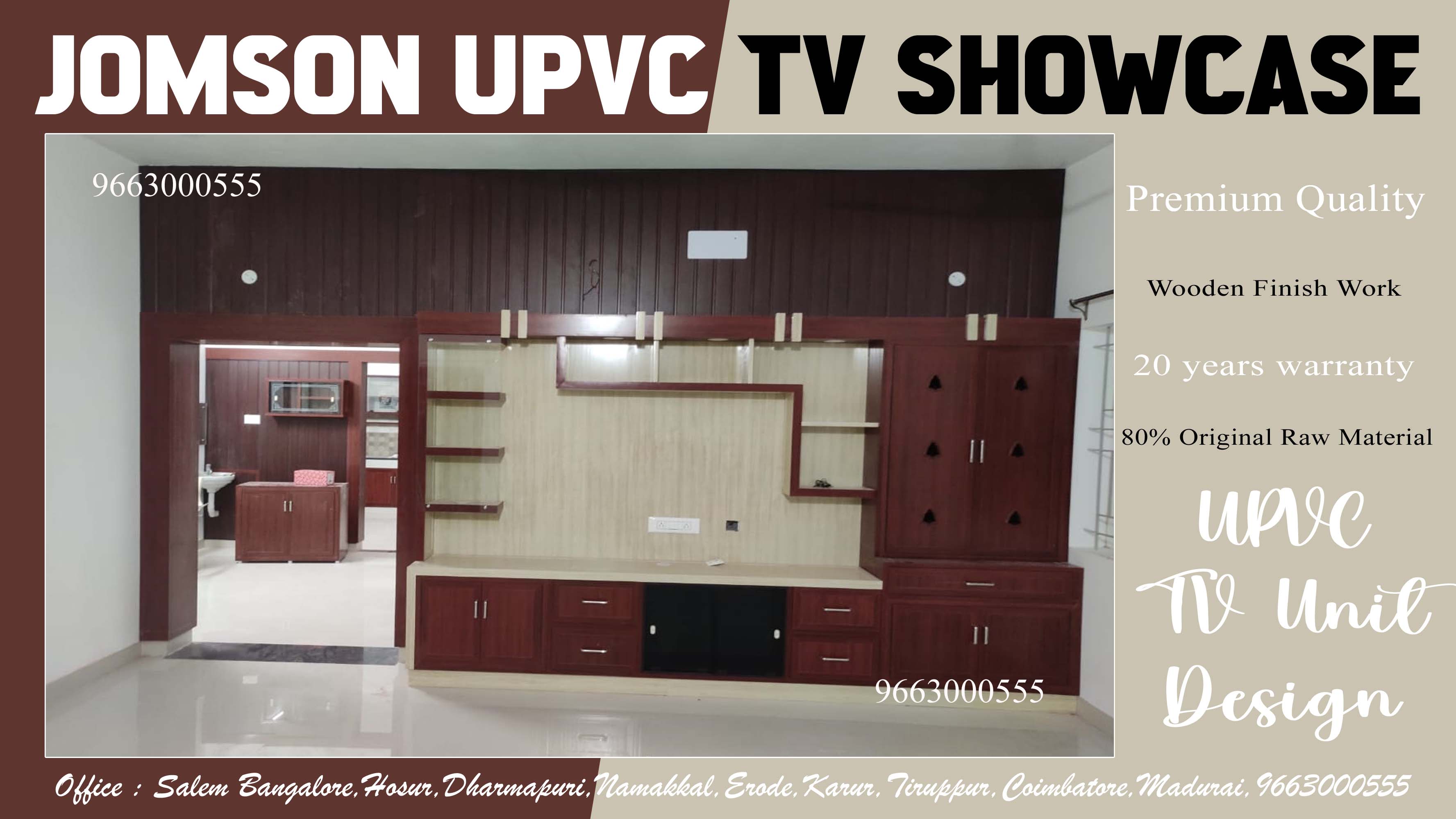 upvc tv showcase design